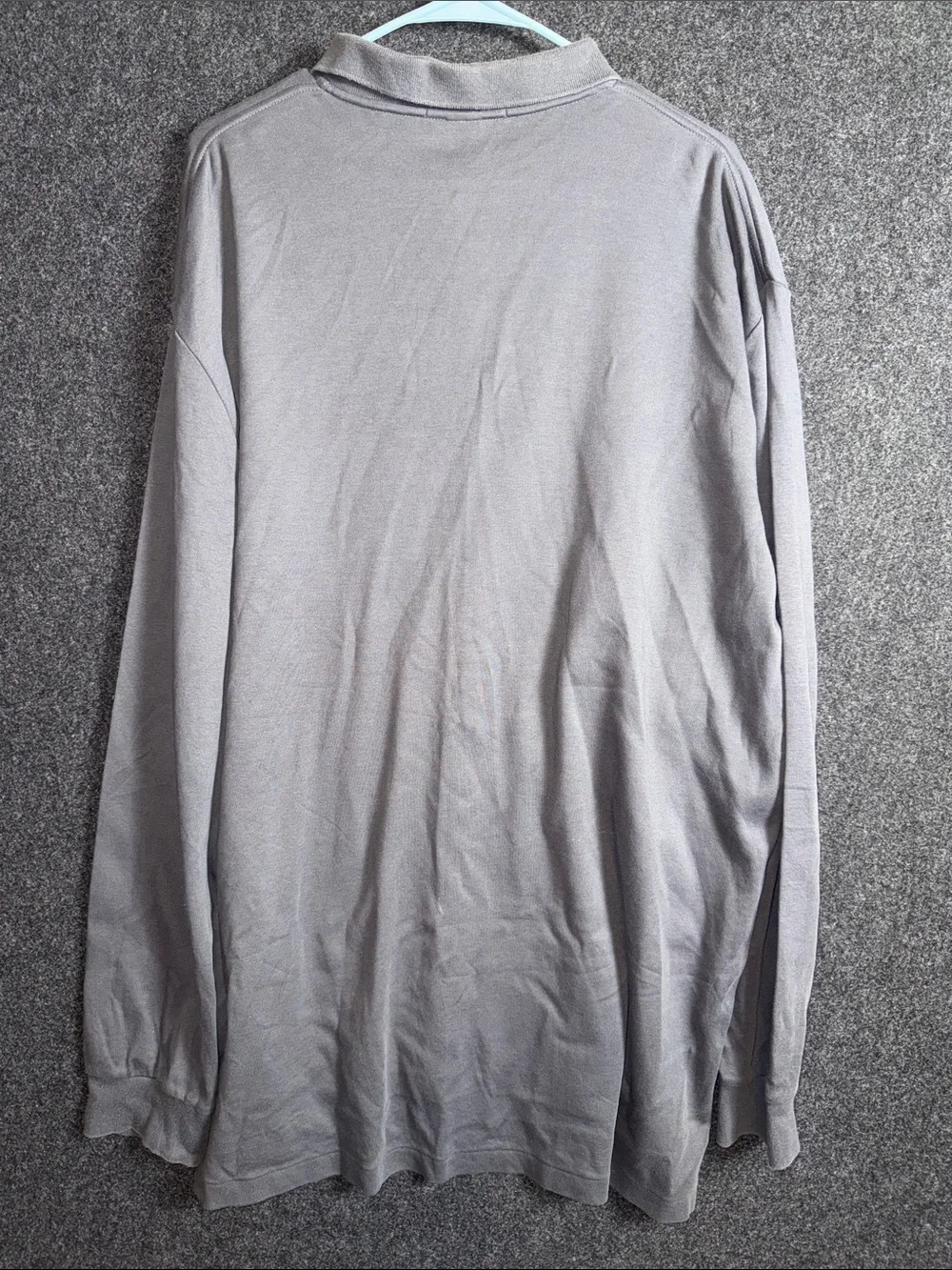 Polo Ralph Lauren Mens XXL Long Sleeve Polo Shirt Charcoal Grey Red Pony Cotton